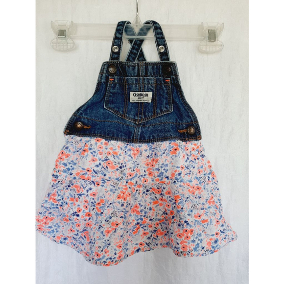 Girl's OshKosh B'gosh Denim Dress 18M Blue White - Picture 1 of 4